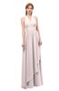 ColsBM Olive Light Pink Bridesmaid Dresses V-neck Zipper Pleated Sexy Floor Length A-line