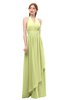 ColsBM Olive Lime Green Bridesmaid Dresses V-neck Zipper Pleated Sexy Floor Length A-line