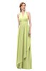 ColsBM Olive Lime Sherbet Bridesmaid Dresses V-neck Zipper Pleated Sexy Floor Length A-line