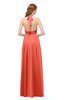 ColsBM Olive Living Coral Bridesmaid Dresses V-neck Zipper Pleated Sexy Floor Length A-line