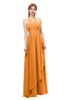 ColsBM Olive Orange Bridesmaid Dresses V-neck Zipper Pleated Sexy Floor Length A-line