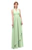 ColsBM Olive Pale Green Bridesmaid Dresses V-neck Zipper Pleated Sexy Floor Length A-line