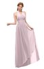 ColsBM Olive Pale Lilac Bridesmaid Dresses V-neck Zipper Pleated Sexy Floor Length A-line