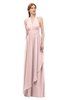 ColsBM Olive Pastel Pink Bridesmaid Dresses V-neck Zipper Pleated Sexy Floor Length A-line