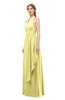 ColsBM Olive Pastel Yellow Bridesmaid Dresses V-neck Zipper Pleated Sexy Floor Length A-line