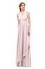 ColsBM Olive Petal Pink Bridesmaid Dresses V-neck Zipper Pleated Sexy Floor Length A-line