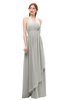 ColsBM Olive Platinum Bridesmaid Dresses V-neck Zipper Pleated Sexy Floor Length A-line