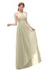 ColsBM Olive Putty Bridesmaid Dresses V-neck Zipper Pleated Sexy Floor Length A-line