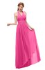 ColsBM Olive Rose Pink Bridesmaid Dresses V-neck Zipper Pleated Sexy Floor Length A-line