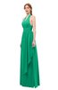 ColsBM Olive Sea Green Bridesmaid Dresses V-neck Zipper Pleated Sexy Floor Length A-line