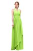 ColsBM Olive Sharp Green Bridesmaid Dresses V-neck Zipper Pleated Sexy Floor Length A-line