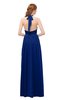 ColsBM Olive Sodalite Blue Bridesmaid Dresses V-neck Zipper Pleated Sexy Floor Length A-line