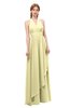ColsBM Olive Soft Yellow Bridesmaid Dresses V-neck Zipper Pleated Sexy Floor Length A-line