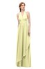 ColsBM Olive Wax Yellow Bridesmaid Dresses V-neck Zipper Pleated Sexy Floor Length A-line