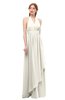 ColsBM Olive Whisper White Bridesmaid Dresses V-neck Zipper Pleated Sexy Floor Length A-line