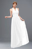 ColsBM Olive White Bridesmaid Dresses V-neck Zipper Pleated Sexy Floor Length A-line