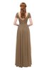 ColsBM Ellery Beaver Fur Bridesmaid Dresses A-line Half Backless Elegant Floor Length Short Sleeve Bateau