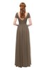ColsBM Ellery Chocolate Brown Bridesmaid Dresses A-line Half Backless Elegant Floor Length Short Sleeve Bateau