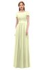 ColsBM Ellery Cream Bridesmaid Dresses A-line Half Backless Elegant Floor Length Short Sleeve Bateau