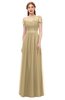 ColsBM Ellery Curds & Whey Bridesmaid Dresses A-line Half Backless Elegant Floor Length Short Sleeve Bateau