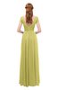 ColsBM Ellery Daffodil Bridesmaid Dresses A-line Half Backless Elegant Floor Length Short Sleeve Bateau