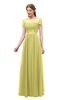 ColsBM Ellery Daffodil Bridesmaid Dresses A-line Half Backless Elegant Floor Length Short Sleeve Bateau