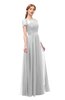 ColsBM Ellery Dove Grey Bridesmaid Dresses A-line Half Backless Elegant Floor Length Short Sleeve Bateau