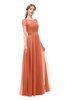 ColsBM Ellery Flamingo Bridesmaid Dresses A-line Half Backless Elegant Floor Length Short Sleeve Bateau