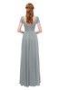 ColsBM Ellery Frost Grey Bridesmaid Dresses A-line Half Backless Elegant Floor Length Short Sleeve Bateau