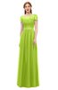 ColsBM Ellery Green Glow Bridesmaid Dresses A-line Half Backless Elegant Floor Length Short Sleeve Bateau