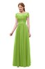ColsBM Ellery Greenery Bridesmaid Dresses A-line Half Backless Elegant Floor Length Short Sleeve Bateau