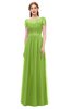 ColsBM Ellery Greenery Bridesmaid Dresses A-line Half Backless Elegant Floor Length Short Sleeve Bateau