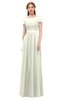 ColsBM Ellery Ivory Bridesmaid Dresses A-line Half Backless Elegant Floor Length Short Sleeve Bateau