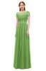 ColsBM Ellery Kiwi Green Bridesmaid Dresses A-line Half Backless Elegant Floor Length Short Sleeve Bateau