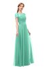 ColsBM Ellery Lucite Green Bridesmaid Dresses A-line Half Backless Elegant Floor Length Short Sleeve Bateau