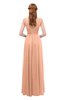 ColsBM Ellery Peach Nectar Bridesmaid Dresses A-line Half Backless Elegant Floor Length Short Sleeve Bateau