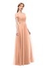 ColsBM Ellery Peach Nectar Bridesmaid Dresses A-line Half Backless Elegant Floor Length Short Sleeve Bateau