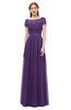 ColsBM Ellery Petunia Bridesmaid Dresses A-line Half Backless Elegant Floor Length Short Sleeve Bateau