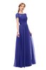 ColsBM Ellery Purple Bridesmaid Dresses A-line Half Backless Elegant Floor Length Short Sleeve Bateau