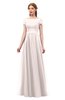 ColsBM Ellery Rosewater Pink Bridesmaid Dresses A-line Half Backless Elegant Floor Length Short Sleeve Bateau