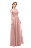 ColsBM Ellery Silver Pink Bridesmaid Dresses A-line Half Backless Elegant Floor Length Short Sleeve Bateau