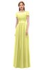 ColsBM Ellery Wax Yellow Bridesmaid Dresses A-line Half Backless Elegant Floor Length Short Sleeve Bateau