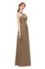 ColsBM Jayda Beaver Fur Bridesmaid Dresses Zipper Halter Glamorous Sleeveless Crystals Floor Length