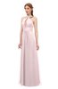 ColsBM Jayda Blush Bridesmaid Dresses Zipper Halter Glamorous Sleeveless Crystals Floor Length