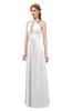 ColsBM Jayda Cloud White Bridesmaid Dresses Zipper Halter Glamorous Sleeveless Crystals Floor Length