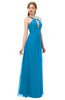 ColsBM Jayda Cornflower Blue Bridesmaid Dresses Zipper Halter Glamorous Sleeveless Crystals Floor Length