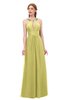 ColsBM Jayda Daffodil Bridesmaid Dresses Zipper Halter Glamorous Sleeveless Crystals Floor Length