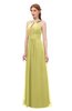 ColsBM Jayda Daffodil Bridesmaid Dresses Zipper Halter Glamorous Sleeveless Crystals Floor Length