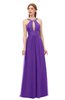 ColsBM Jayda Deep Lavender Bridesmaid Dresses Zipper Halter Glamorous Sleeveless Crystals Floor Length
