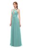 ColsBM Jayda Eggshell Blue Bridesmaid Dresses Zipper Halter Glamorous Sleeveless Crystals Floor Length